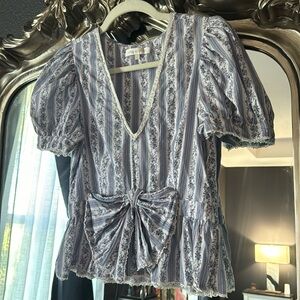 LoveShackFancyFancy Floral Peplum Top Size 4